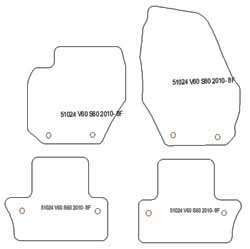 Tappetini per Volvo V60 I / V60 Cross Country 2010-2018 MTM Plus