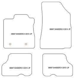 Tappetini per Dacia Sandero II / Sandero Stepway 12.2012-11.2016