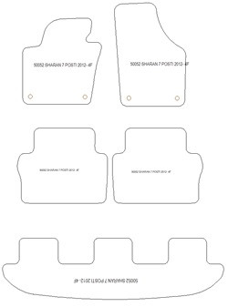 Tappetini per Volkswagen Sharan II 7 posti 09.2010-03.2022 MTM Plus