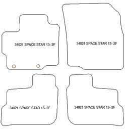 Tappetini per Mitsubishi Space Star II 03.2013-2017 MTM Plus