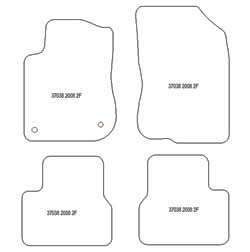 Tappetini Auto E Vasca Baule Frogum Su Misura Per Peugeot 207 (2006-2012) - Gomma TPE Bordi Alti 7 Cm, Set Completo