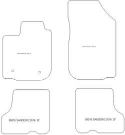 Tappetini auto per Dacia Sandero II / Sandero Stepway 12.2016-12.2020