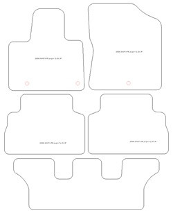 Tappetini per Hyundai Santa Fe 7 posti Hybrid / Plug-in Hybrid 2021-