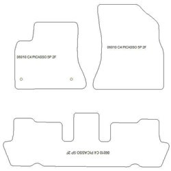 Tappetini auto per Citroen C4 Picasso I 5 posti 10.2006-06.2013