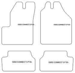 Tappetini per Ford Connect Tourneo 5 posti 03.2004-2013 MTM Top