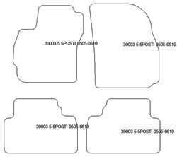 Tappetini per Mazda 5 II 5 posti 2005-09.2010 MTM Top