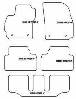Tappetini per Mazda 5 III 7 posti 10.2010- MTM Top