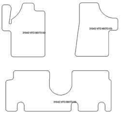 Tappetini per Mercedes Vito Mixto 2003-2014 MTM Top