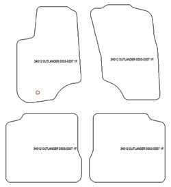 Tappetini auto per Mitsubishi Outlander I 04.2003-01.2007
