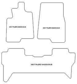 Tappetini per Mitsubishi Pajero III long 2000-03.2007 MTM Top