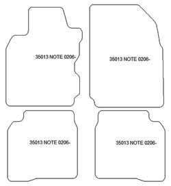 Tappetini auto per Nissan Note (E11) 2006-09.2013