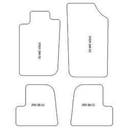 tappeti auto MTM Top - bordo nero similpelle - impuntura bianca