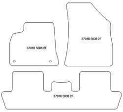 Tappetini per Peugeot 5008 I 5 posti 05.2009-06.2017 MTM Top