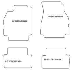 Tappetini auto per Renault Megane II 10.2002-10.2008