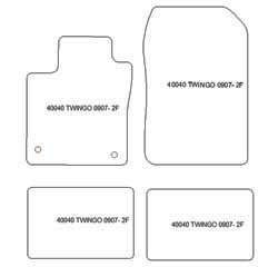 Tappetini auto per Renault Twingo II 06.2007-07.2014