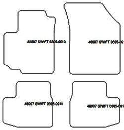 Tappetini auto per Suzuki Swift 03.2005-08.2010