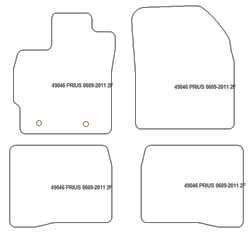 Tappetini auto per Toyota Prius III (XW30) 06.2009-2011