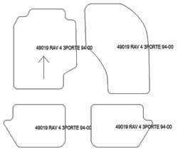 Tappetini auto per Toyota RAV4 I (XA10) 09.1994-07.2000