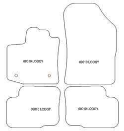 Tappetini auto per Dacia Lodgy 7 posti 07.2012-10.2022