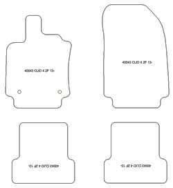 Tappetini auto per Renault Clio 4 10.2012-08.2019