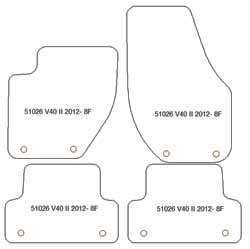 Tappetini per Volvo V40 II / V40 Cross Country 07.2012-07.2019 MTM Top