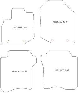 Tappetini per Honda Jazz II 2012-08.2015 MTM Top