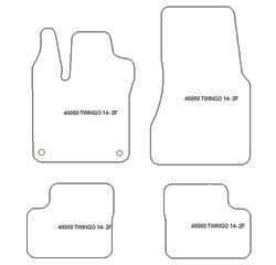 Tappetini auto per Renault Twingo III (anche Electric) 08.2014-