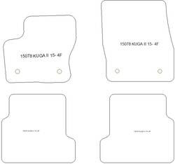 Tappetini auto per Ford Kuga II 2015-03.2020
