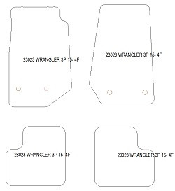 Tappetini per Jeep Wrangler 3 porte 2007-09.2018 MTM Top