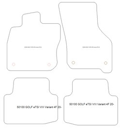 Tappetini per Volkswagen Golf 8 Variant eTSI / Mild Hybrid 11.2020- MTM Top