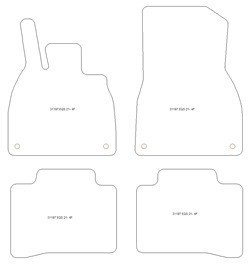 Tappetini auto per Mercedes EQS (V297) 2021- top