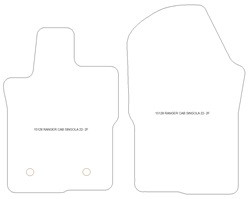 Tappetini per Ford Ranger Single Cab 2022- MTM Top