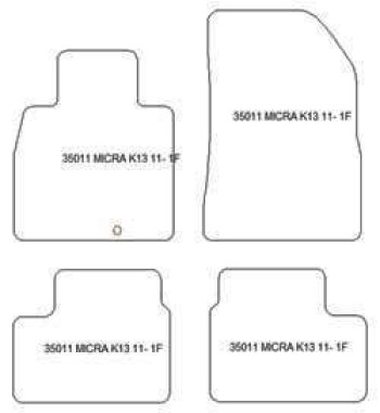 Tappetini auto per Nissan Micra (K13) 2010-02.2017