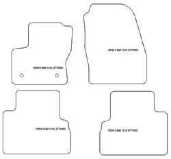 Set 5 Tappetini Auto In Gomma Per Ford C-MAX I E II (2003-2019) Con Protezione Tunnel - Antiscivolo E Alto Bordo