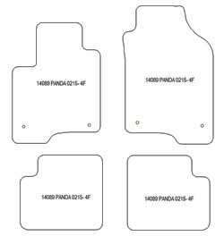 Tappeti per auto Fiat Panda III dal 2012 in moquette