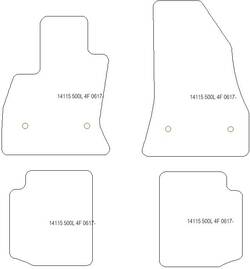 Tappetini Gomma MTM Per Fiat 500L (06.2017-) - Set 3 Pezzi A Vaschetta Con Bordi Rialzati - Cod. 3D 9939