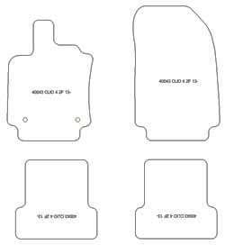 Tappeti per auto Renault Clio IV su misura in moquette - Vendita